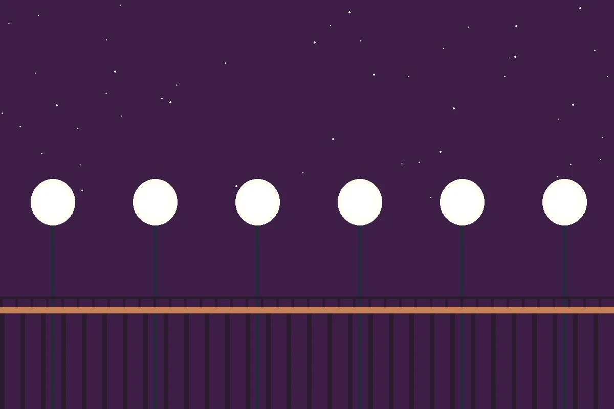 Virginia Beach boardwalk at night with lights