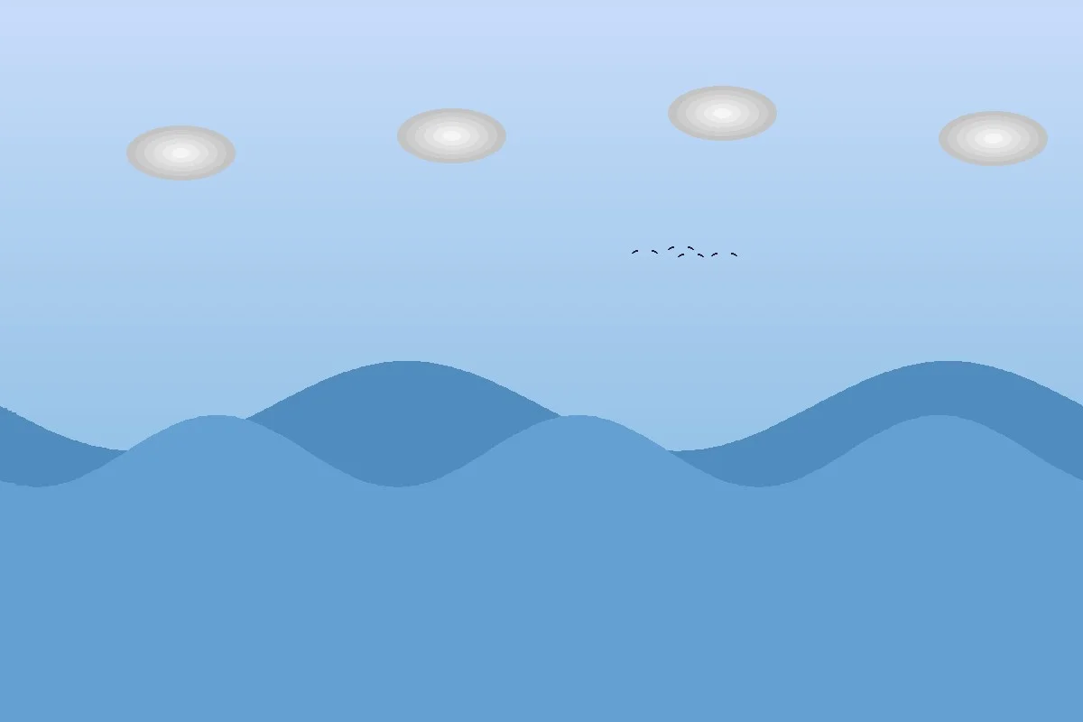 Ocean horizon with clouds over the Atlantic